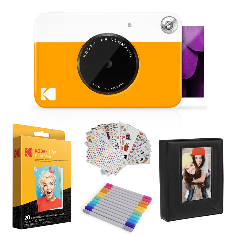 Kodak Printomatic Instant Print Camera & Photo Paper (20 Sheets) Gift Bundle