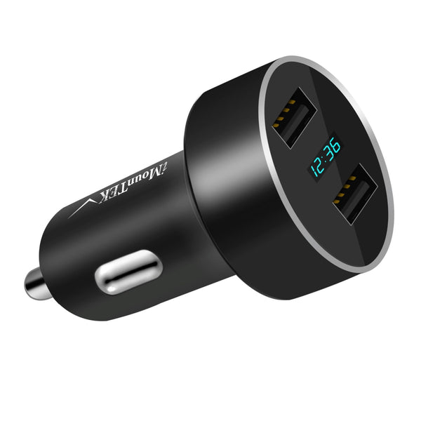 15W/3.1A Dual USB Car Charger Adapter - Fast Aluminum Alloy Charging for iPhone XR XS & Tablet PC