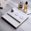 TRIO TRAY White - 3-in-1 MagSafe Rustic White Wireless Charger with Apple Watch Support