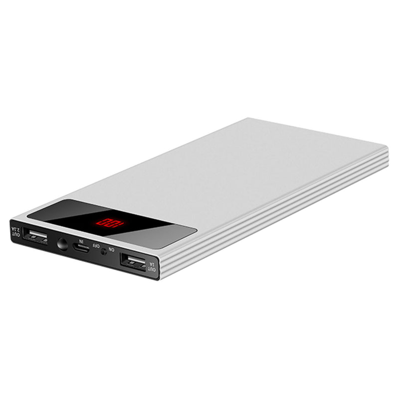 20K mAh Power Bank - Ultra-thin, Dual USB Ports, Flashlight, Battery Display