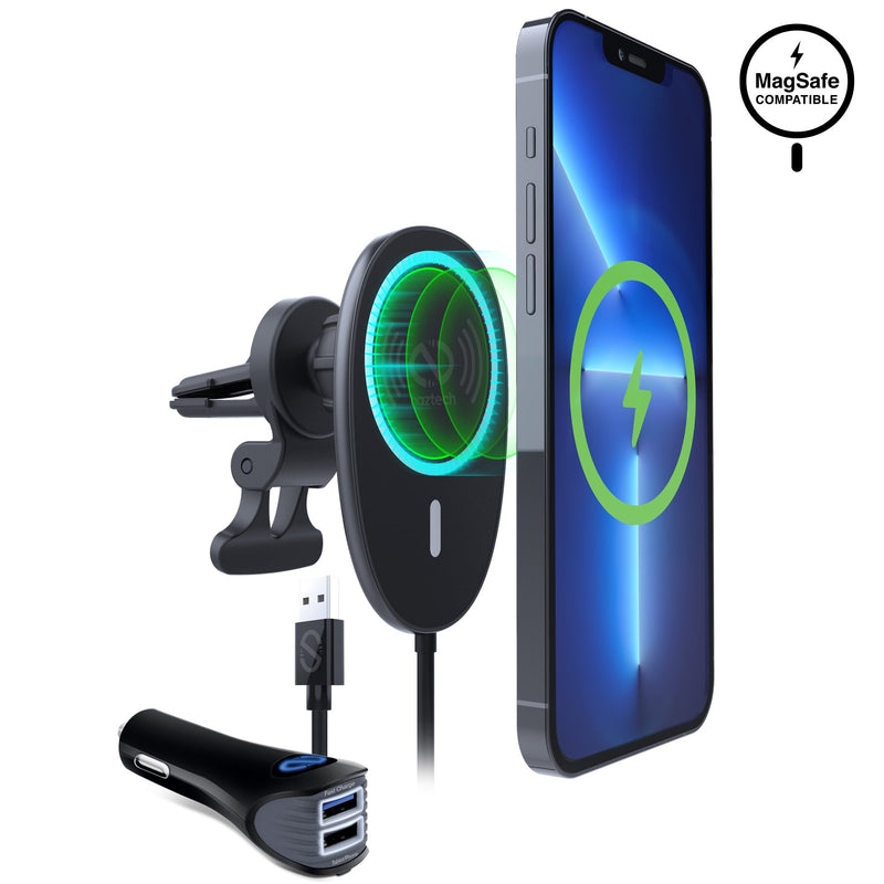 Naztech MagLock 15W Wireless Charging Vent Mount Black