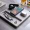 TRIO TRAY White - 3-in-1 MagSafe Rustic White Wireless Charger with Apple Watch Support