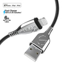 Naztech Titanium USB to MFi Lightning Braided Cable 6ft