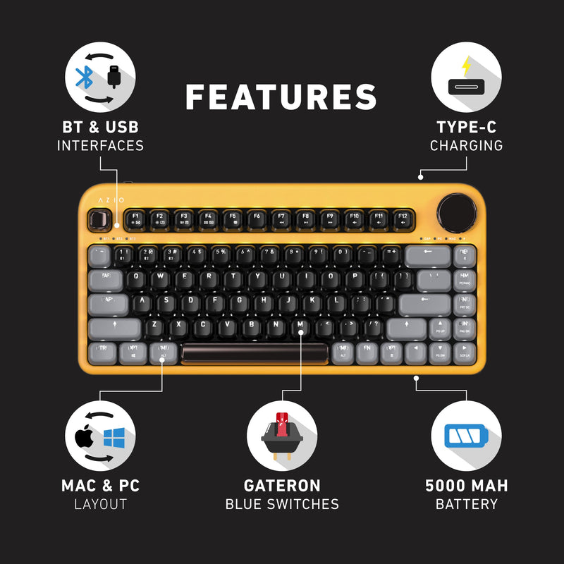 Azio IZO Wireless Keyboard (Red Switch)