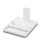 QUAD TRAY White - 4-in-1 MagSafe Rustic White Wireless Charger with iPad Stand Support