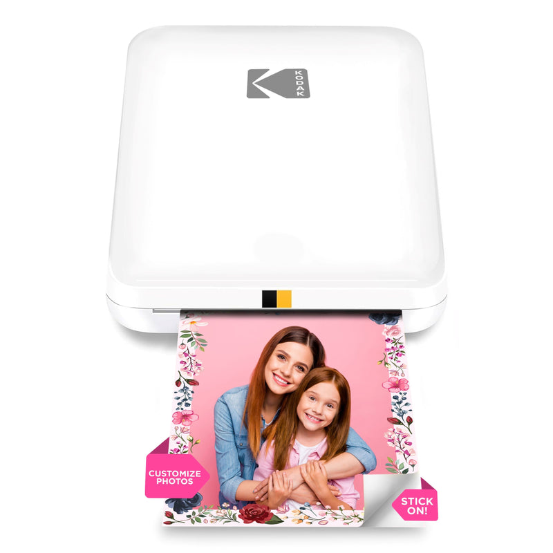 Kodak Step Slim Mobile Color Instant Photo Printer 2x3” (White), Compatible with iOS and Android